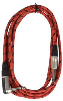 Guitar Lead 6M Braided Straight to Right Angle 1/4